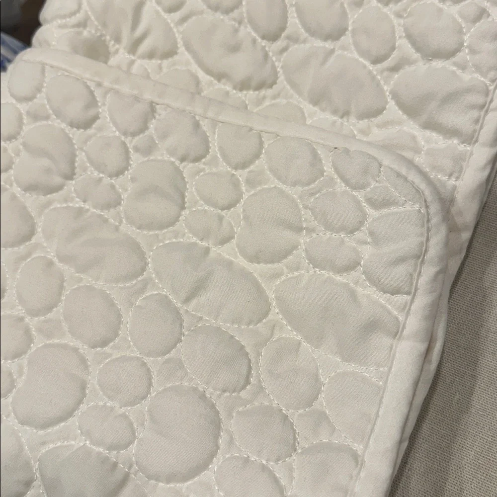 Artistic Linen Standard Pillow Sham Set (2) Ivory Quilted Textured Oval Pattern